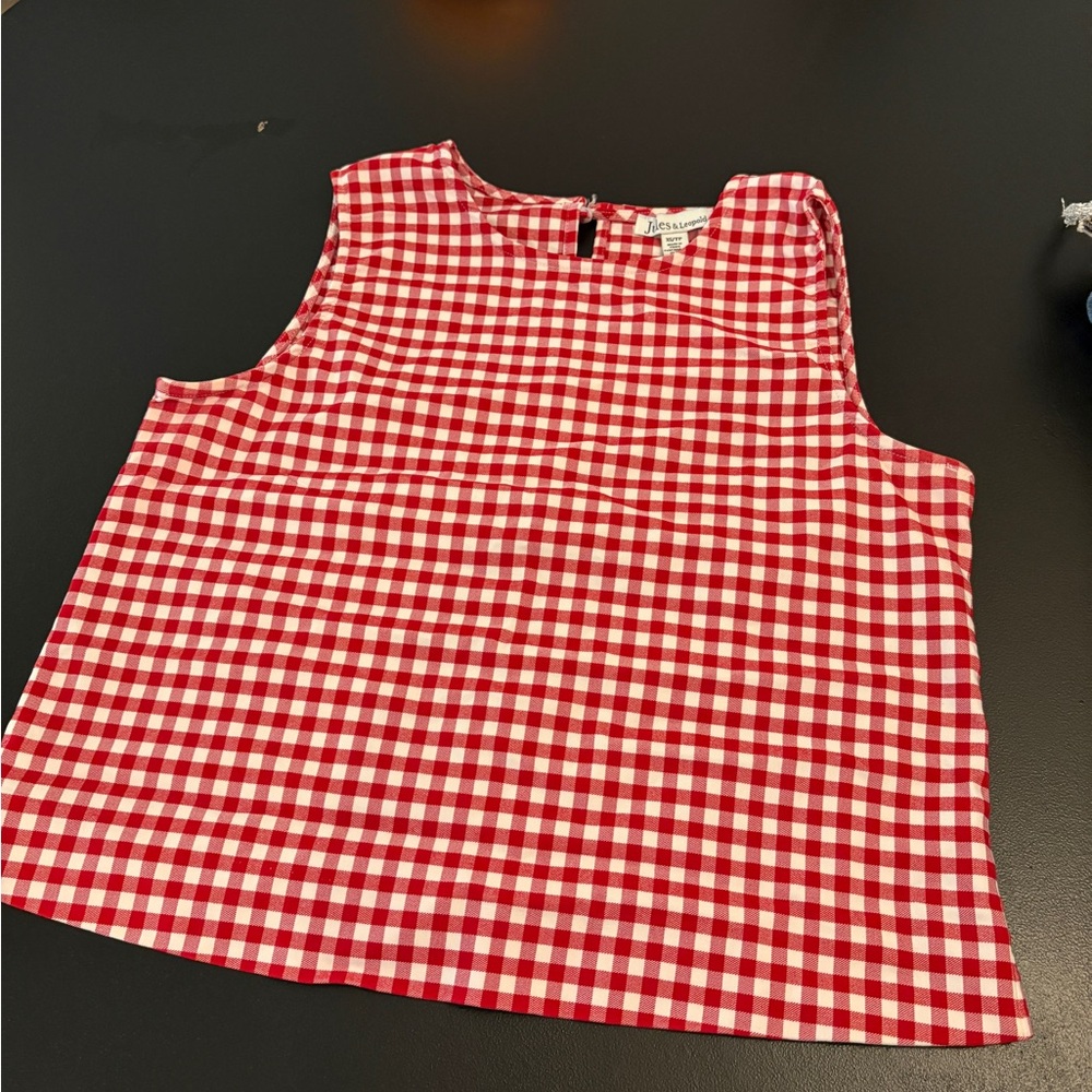 Jules & Leopold Gingham Red and White Tank Top